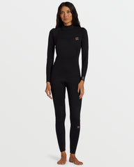 3/2mm Foil Flatlock Back Zip Wetsuit - Black | Billabong Women