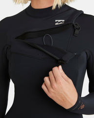 3/2mm Furnace Natural GBS Chest Zip Fullsuit - Black Tiki | Billabong Women
