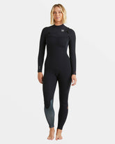 4/3mm Furnace Natural GBS Chest Zip Fullsuit - Black Tiki | Billabong Women