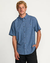 All Day Jacquard Short Sleeve Shirt - Deep Blue | Billabong Men