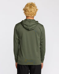 Arch Mesh Long Sleeve Hooded Surf Tee - Dark Military | Billabong Men