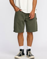 Bad Dog 21" Workwear Shorts - Dark Military | Billabong Men