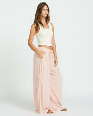 Beach Babe Cargo Elastic Waist Pants - Dusty Peach | Billabong Women