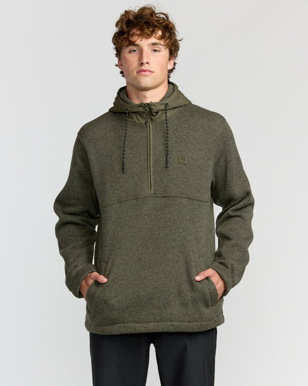 A/Div Boundary Hooded Half-Zip Pullover - Military Heather | Billabong Men