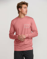 Crayon Wave Loose Fit Long Sleeve Surf Tee - Dusty Pink | Billabong Men