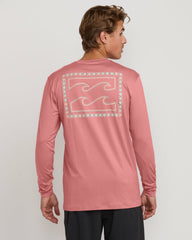 Crayon Wave Loose Fit Long Sleeve Surf Tee - Dusty Pink | Billabong Men