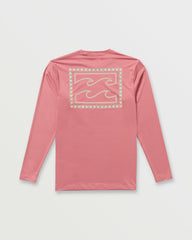 Crayon Wave Loose Fit Long Sleeve Surf Tee - Dusty Pink | Billabong Men