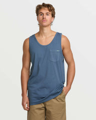 Essential Premium Wave Wash Tank - Slate Blue | Billabong Men