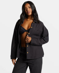 Everytime Oversized Shacket - Black Sands | Billabong Women