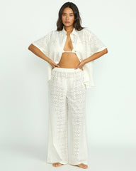 Eyelet Crush Beach Coverup Pants - Salt Crystal | Billabong Women