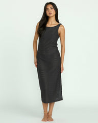 Eyelet Sun Midi Dress Beach Coverup - Off Black | Billabong Women
