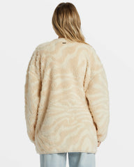 Fireside Cozy Buttoned Fleece Jacket - White Cap | Billabong Women