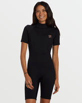 Foil Flatlock Short Sleeve Springsuit - Black | Billabong Women