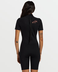 Foil Flatlock Short Sleeve Springsuit - Black | Billabong Women