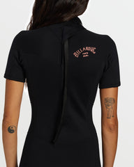 Foil Flatlock Short Sleeve Springsuit - Black | Billabong Women