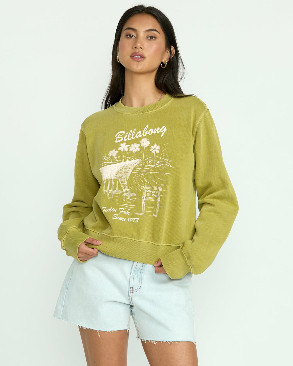 From Paradise Crewneck Sweatshirt - Sea Moss | Billabong Women