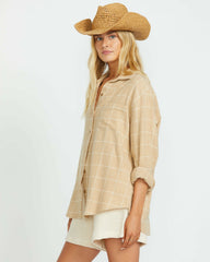 Layer Up Long Sleeve Shirt - Khaki | Billabong Women