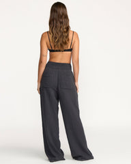 New Waves Gauze Elastic Waist Pants - Black Sands | Billabong Women