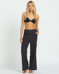 Sandy Shore Elastic Waist Pants - Black Sands | Billabong Women