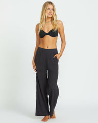 Sandy Shore Elastic Waist Pants - Black Sands | Billabong Women