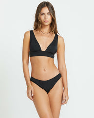 Sol Searcher Remi Plunge Bikini Top - Black Pebble | Billabong Women