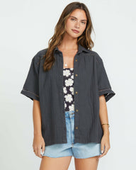 Summers End Short Sleeve Shirt - Black Sands | Billabong Women