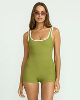 Sunrays Retro One-Piece Surf Suit - Ranger Green | Billabong Women