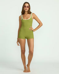 Sunrays Retro One-Piece Surf Suit - Ranger Green | Billabong Women