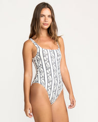 Wave Watcher Scoop Front One-Piece Swimsuit - White Black | Billabong Women