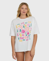 Floral Press Short Sleeve T-Shirt - Salt Crystal | Billabong Women