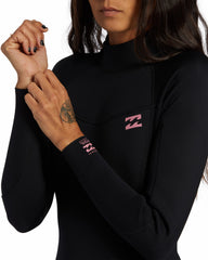 3/2mm Foil Flatlock Back Zip Wetsuit - Black | Billabong Women
