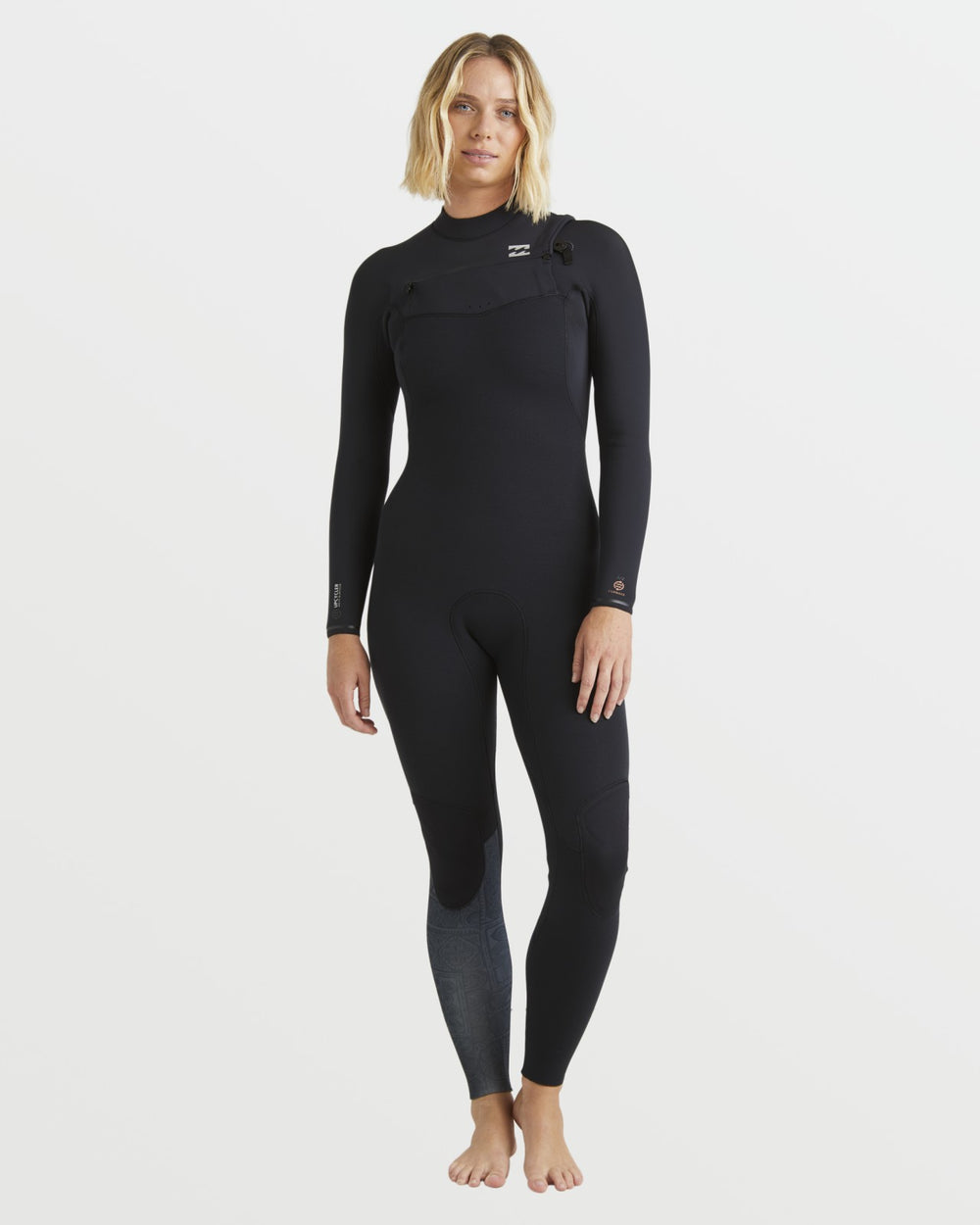 3/2mm Furnace Natural GBS Chest Zip Fullsuit - Black Tiki | Billabong Women