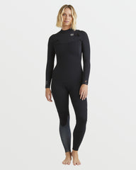 3/2mm Furnace Natural GBS Chest Zip Fullsuit - Black Tiki | Billabong Women