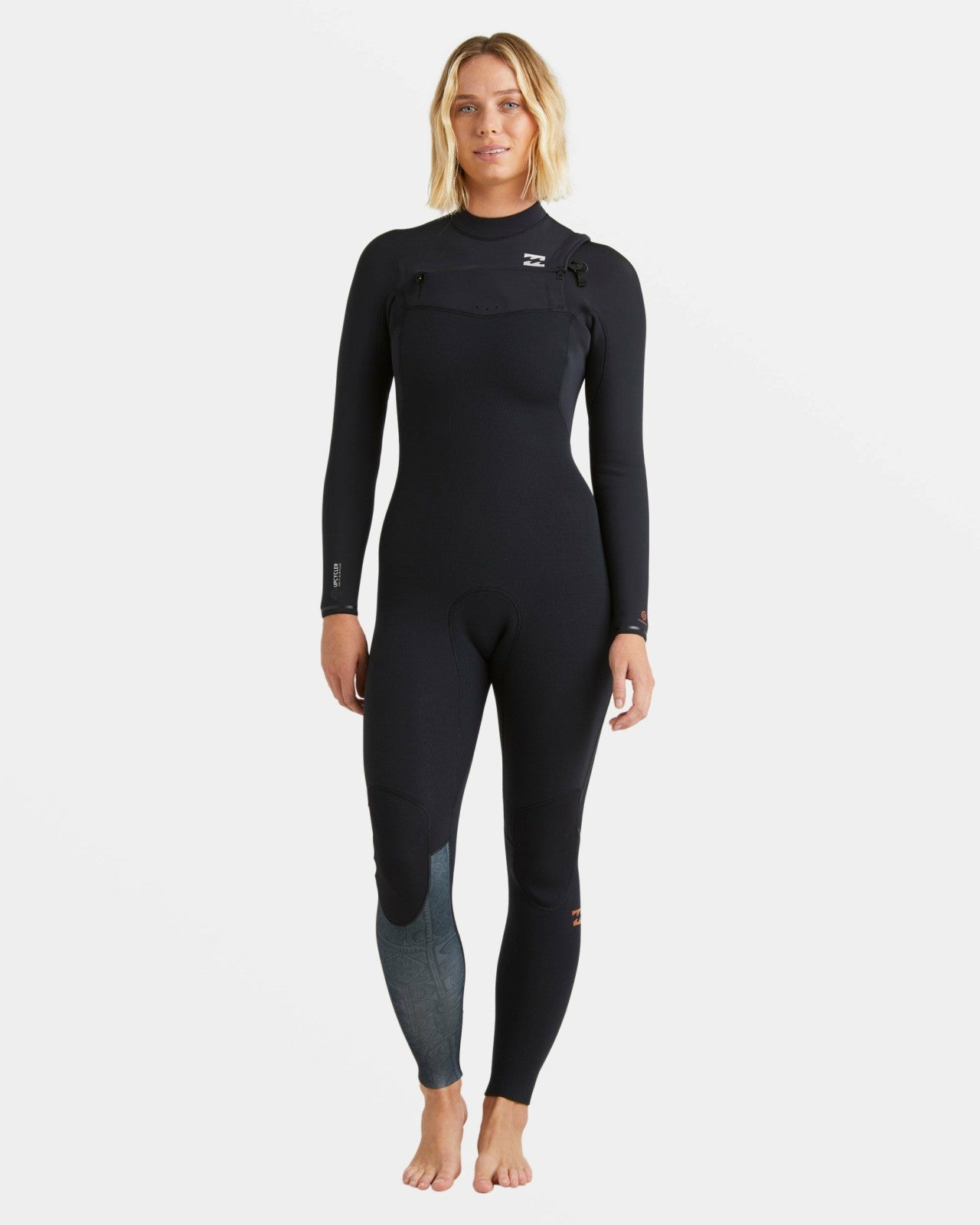 4/3mm Furnace Natural GBS Chest Zip Fullsuit - Black Tiki | Billabong Women