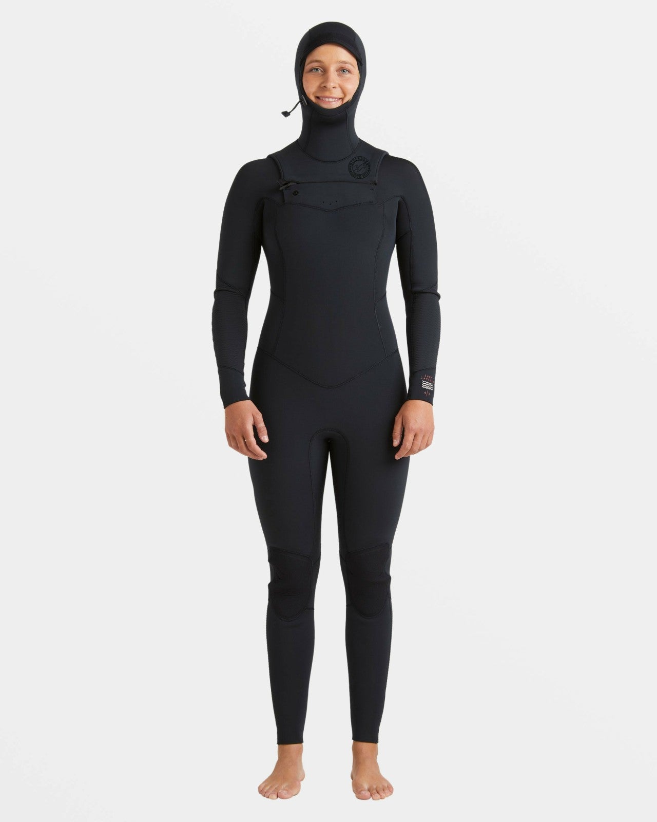 4/3mm Salty Dayz Natural Upcycler GBS Chest Zip Hooded Wetsuit - Black | Billabong Women