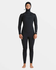 4/3mm Salty Dayz Natural Upcycler GBS Chest Zip Hooded Wetsuit - Black | Billabong Women
