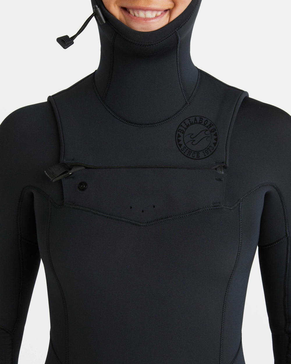 4/3mm Salty Dayz Natural Upcycler GBS Chest Zip Hooded Wetsuit - Black | Billabong Women