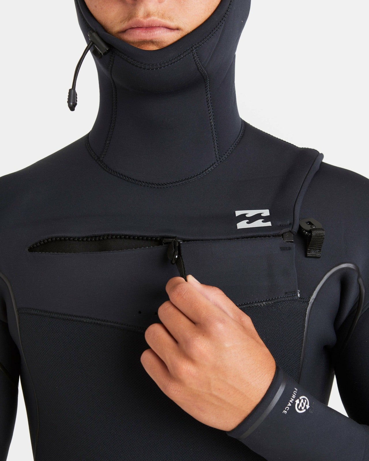 6/5mm Furnace Natural Upcycler Welded Chest Zip Wetsuit - Black | Billabong Men