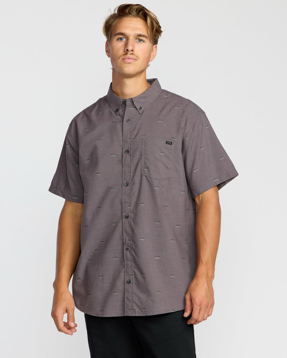 All Day Jacquard Short Sleeve Shirt - Gray Violet | Billabong Men