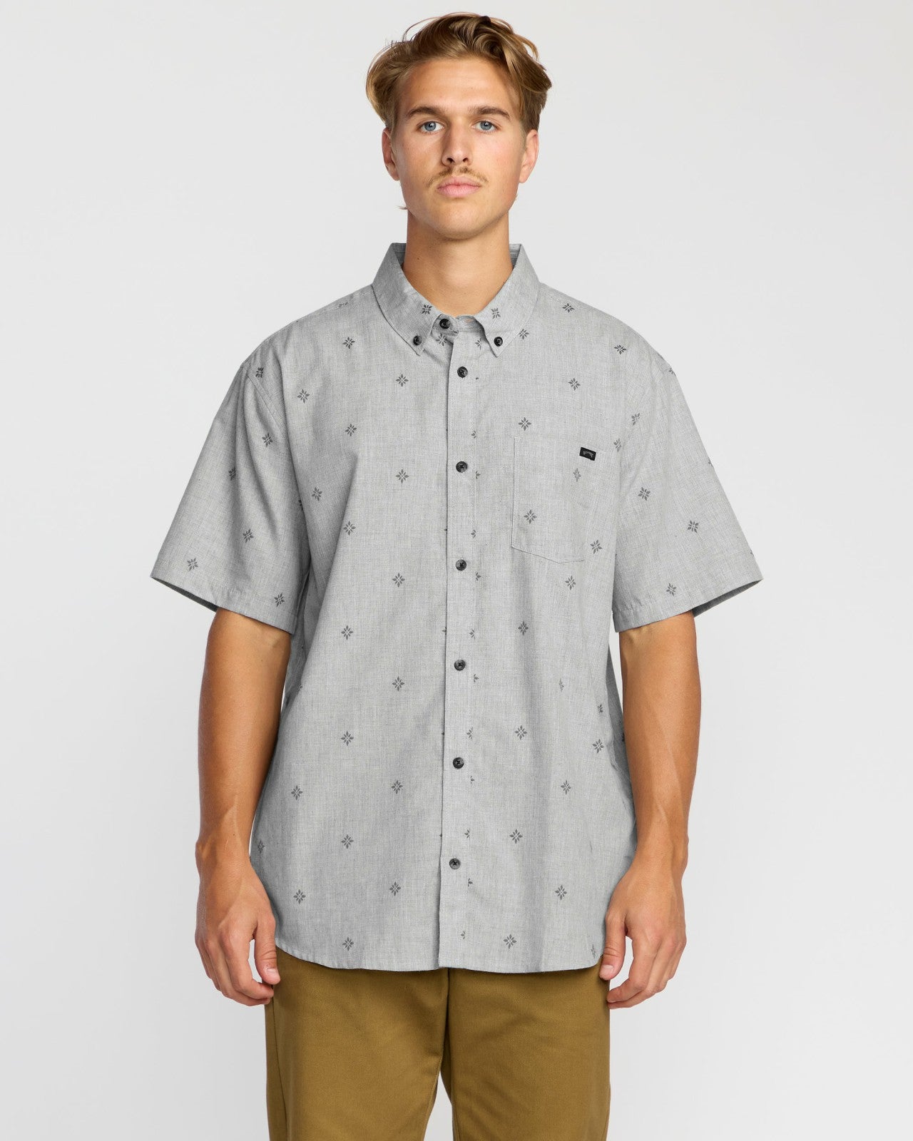 All Day Jacquard Short Sleeve Shirt - Silver | Billabong Men
