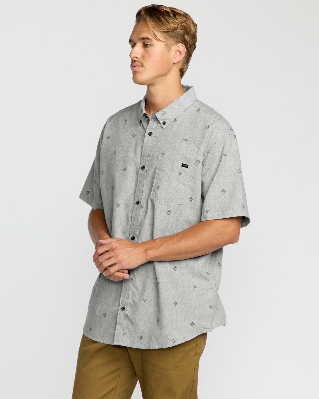 All Day Jacquard Short Sleeve Shirt - Silver | Billabong Men