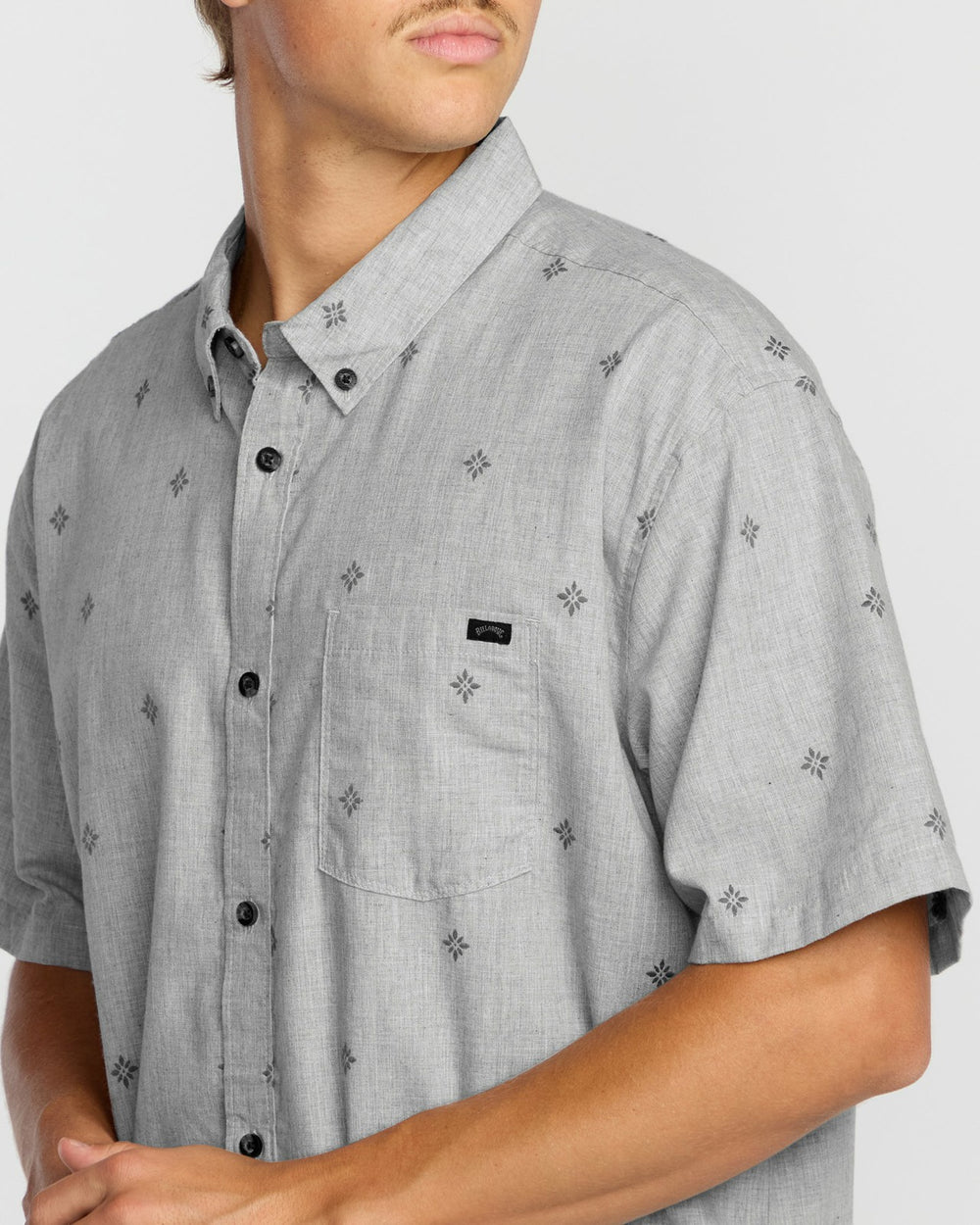 All Day Jacquard Short Sleeve Shirt - Silver | Billabong Men