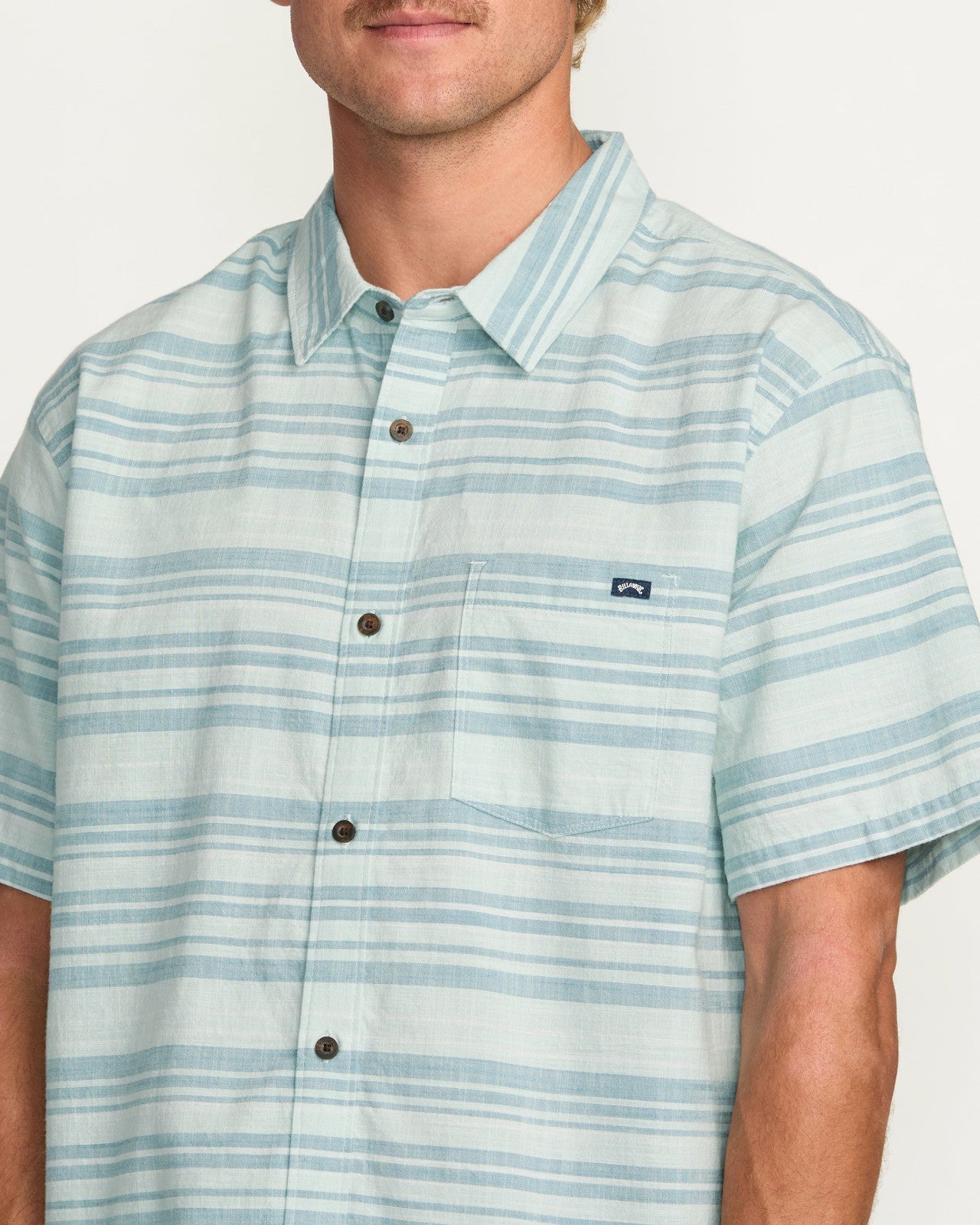 All Day Stripe Short Sleeve Shirt - Ash Blue | Billabong Men