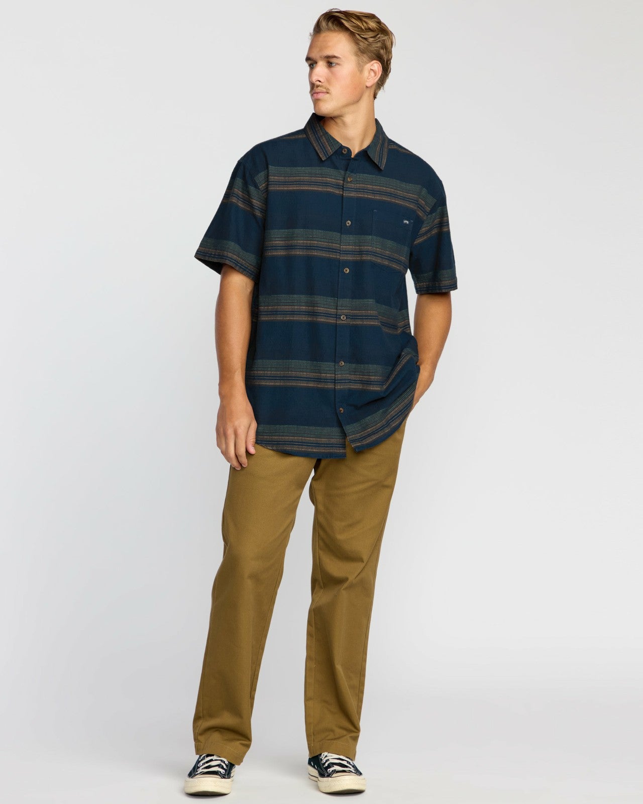 All Day Stripe Short Sleeve Shirt - Midnight | Billabong Men