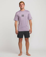 All Day Wave Short Sleeve Rashguard - Light Purple | Billabong Men