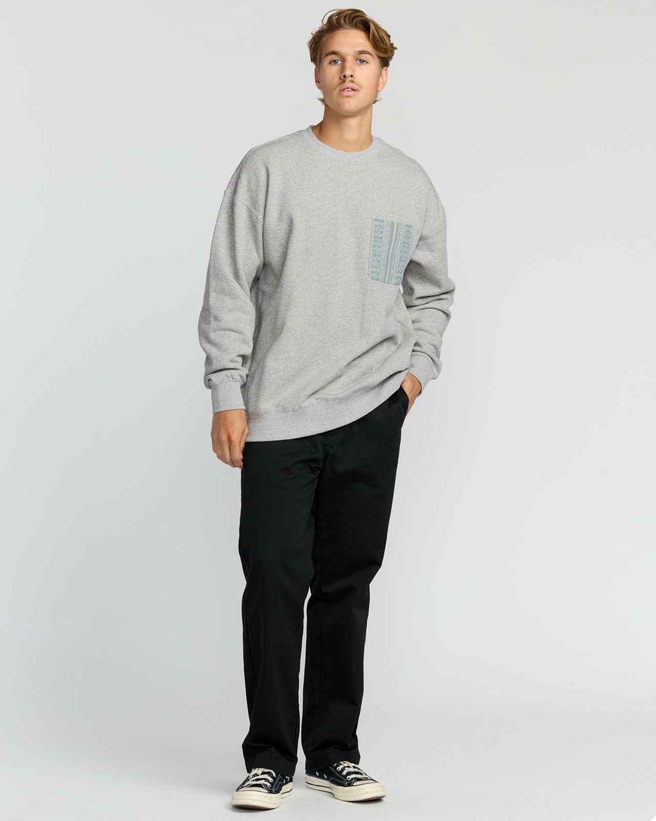 Austin Garage Crew Sweatshirt - Lt Grey Htr | Billabong Men