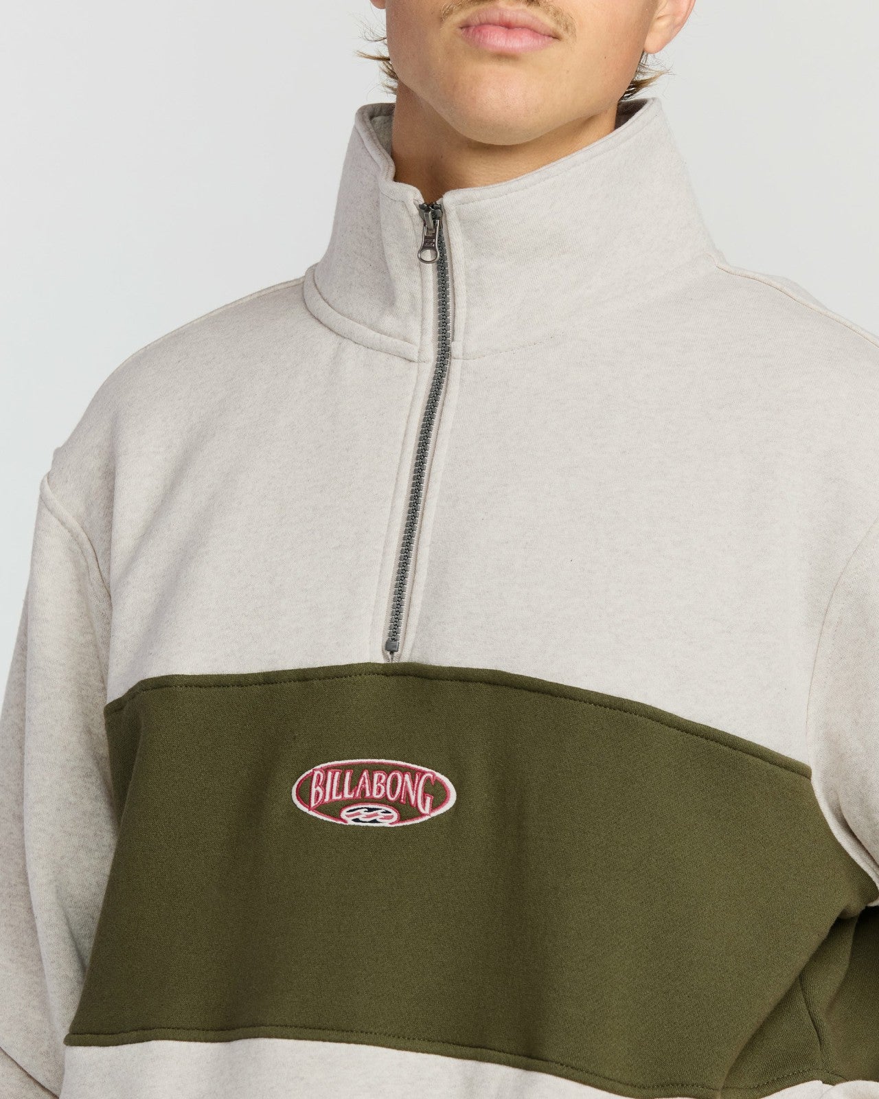 Bad Dog 3/4 Zip Mockneck Sweatshirt - Sand Htr | Billabong Men
