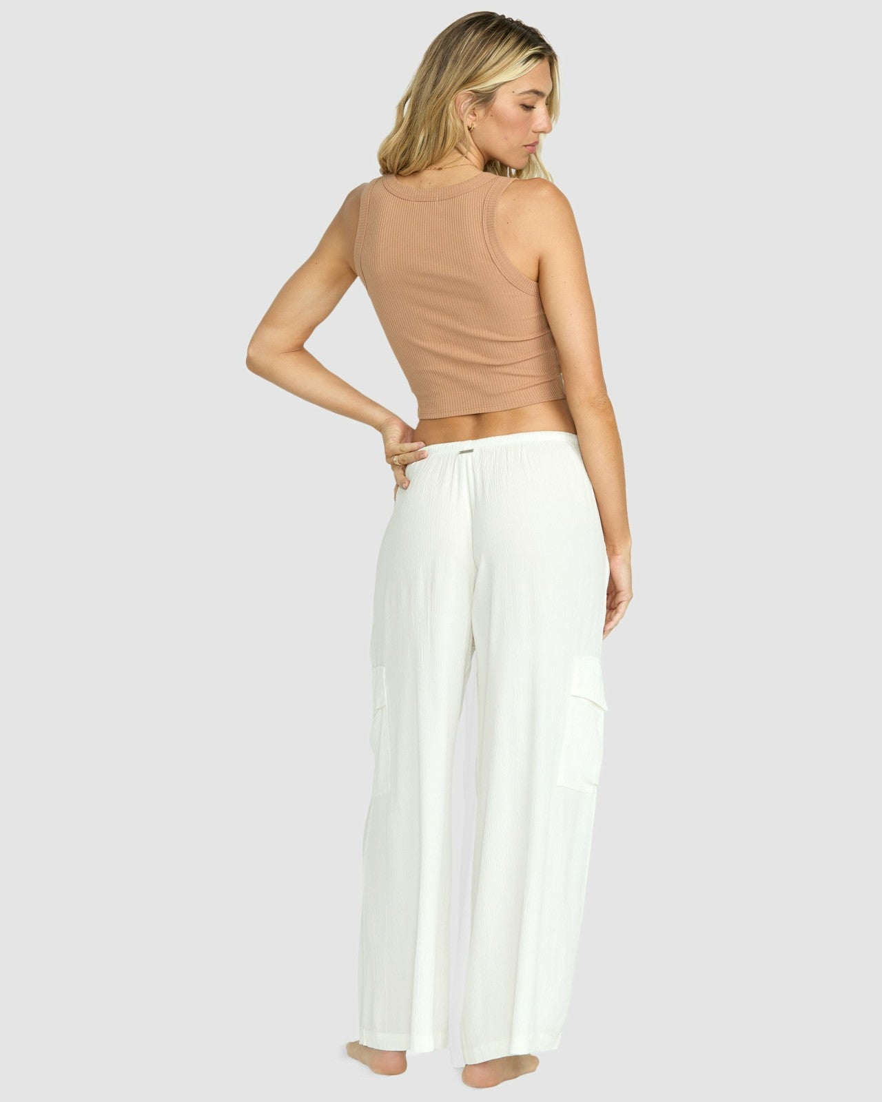 Beach Babe Cargo Elastic Waist Pants - Salt Crystal | Billabong Women