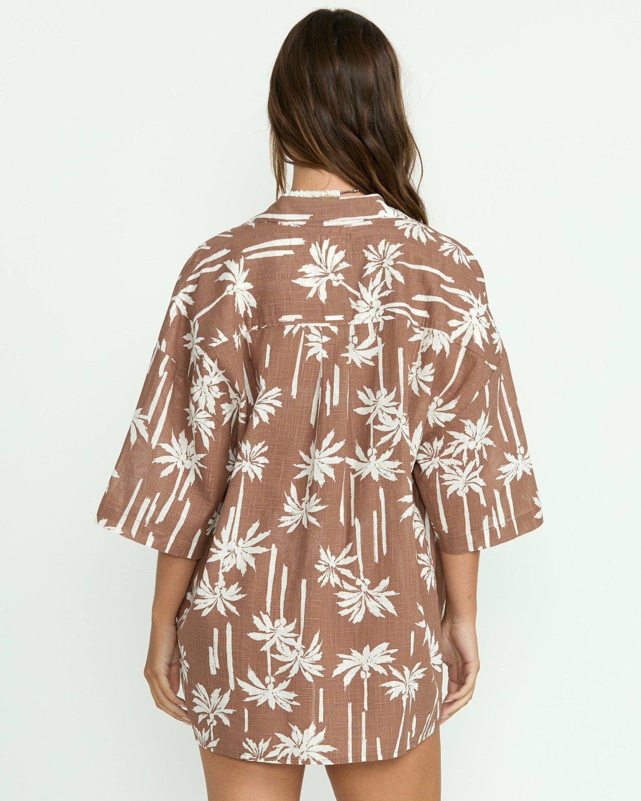 Beach Side Printed Short Sleeve Shirt - Nutmeg | Billabong Women