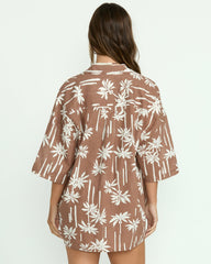 Beach Side Printed Short Sleeve Shirt - Nutmeg | Billabong Women